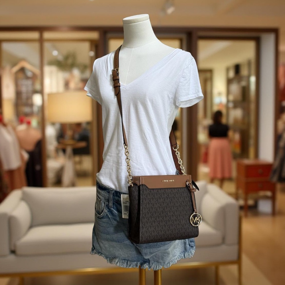 NWT Authentic Michael Kors Graham North South Signature Crossbody Bag - Picture 15 of 15